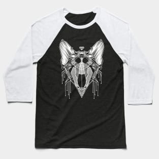 White Cyber Cat Baseball T-Shirt